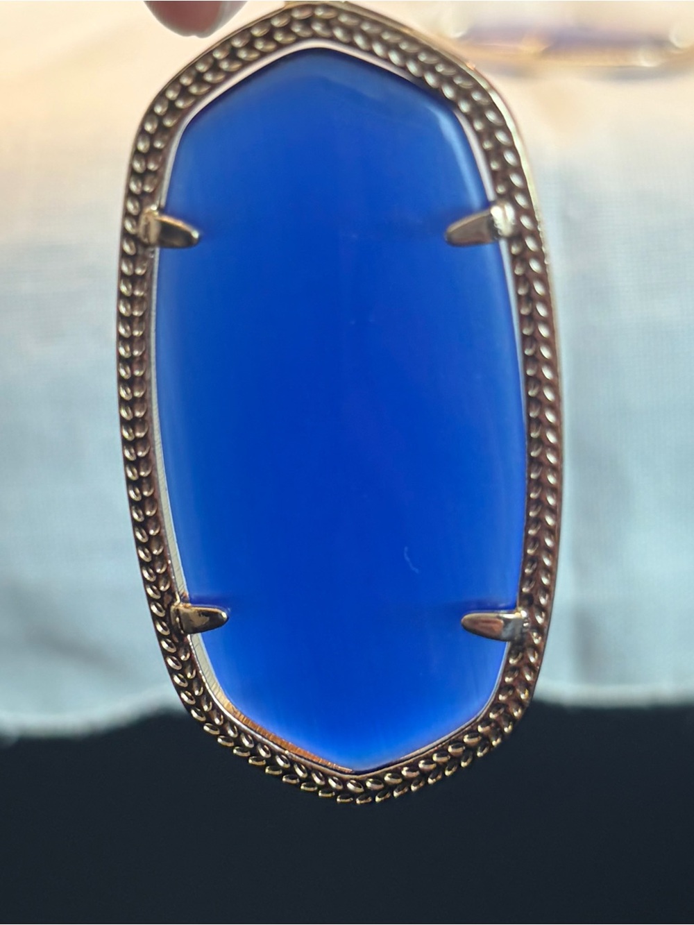Kendra Scott Danielle Blue Stone Gold-Trim Drop Earrings - Picture 4 of 6